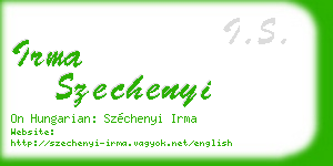 irma szechenyi business card