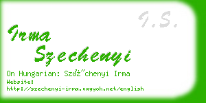 irma szechenyi business card